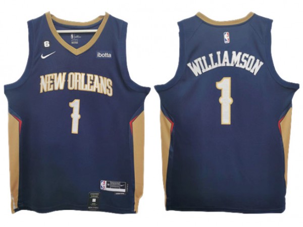 New Orleans Pelicans #1 Zion Williamson 2022/23 Navy Swingman Jersey