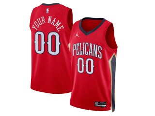 Custom New Orleans Pelicans Red Statement Edition Swingman Jersey