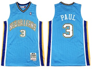 New Orleans Hornets #3 Chris Paul Light Blue 2005/06 Hardwood Classics Jersey