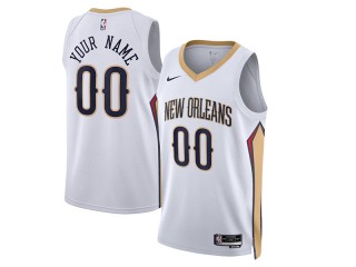 Custom New Orleans Pelicans White Association Edition Swingman Jersey