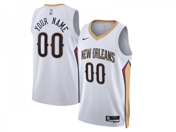 Custom New Orleans Pelicans White Association Edition Swingman Jersey