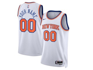 Custom New York Knicks White Association Edition Swingman Jersey
