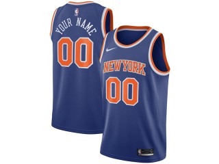 Custom New York Knicks Blue Icon Edition Swingman Jersey
