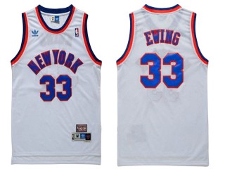 New York Knicks #33 Patrick Ewing White Hardwood Classics Jersey