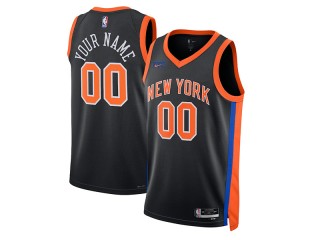 Custom New York Knicks Black 2022/23 City Edition Swingman Jersey