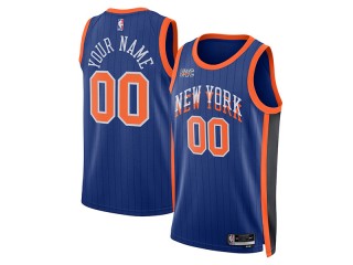 Custom New York Knicks Blue 2023/24 City Edition Swingman Jersey