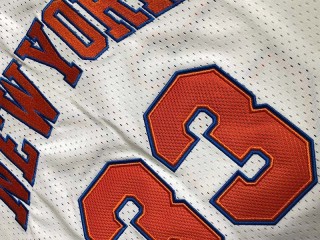 M&N New York Knicks #33 Patrick Ewing White 1985-86 Embroider Edition Jersey