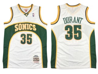 M&N Seattle SuperSonics #35 Kevin Durant White 2007-08 Hardwood Classics Jersey