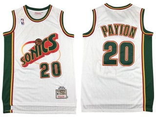 M&N Seattle SuperSonics #20 Gary Payton White 1995-96 Hardwood Classics Jersey