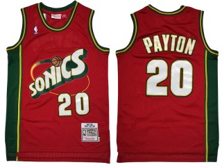 M&N Seattle SuperSonics #20 Gary Payton Red 1997-98 Hardwood Classics Jersey