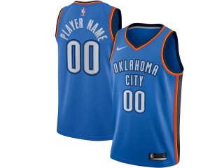 Custom Oklahoma City Thunder Blue Icon Edition Swingman Jersey