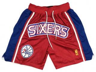 Philadelphia 76ers Red Vintage Basketball Shorts