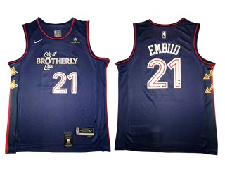 Philadelphia 76ers #21 Joel Embiid Navy 2023/24 City Edition Swingman Jersey