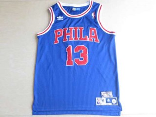 Philadelphia 76ers #13 Wilt Chamberlain Blue Throwback Jersey