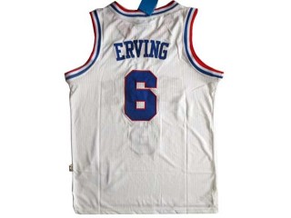 Philadelphia 76ers #6 Julius Erving White Hardwood Classics Jersey