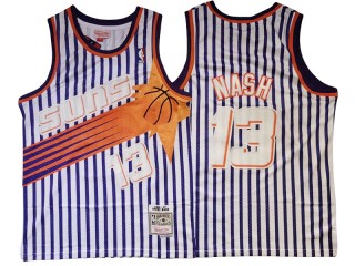 M&N Phoenix Suns #13 Steve Nash White/Blue 1996/97 Hardwood Classic Jersey