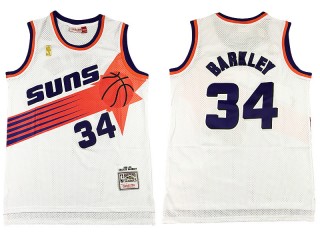 M&N Phoenix Suns #34 Charles Barkley White Hardwood Classic Jersey
