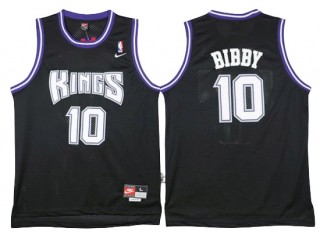 Sacramento Kings #10 Mike Bibby Black Throwback Jersey