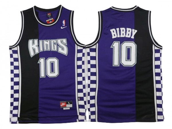Sacramento Kings #10 Mike Bibby Black/Purple Throwback Jersey