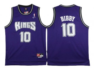 Sacramento Kings #10 Mike Bibby Purple Throwback Jersey