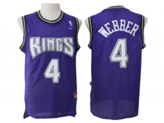 Sacramento Kings #4 Chris Webber Purple Throwback Jersey