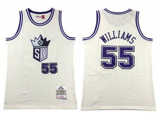 M&N Sacramento Kings #55 Jason Williams Cream Chainstitch Swingman Jersey