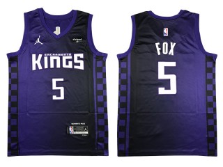 Sacramento Kings #5 De'Aaron Fox Purple Statement Edition Jersey