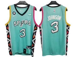 San Antonio Spurs #3 Keldon Johnson 2022/23 Turquoise City Edition Jersey