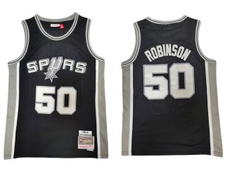 M&N San Antonio Spurs #50 David Robinson Black 1998/99 Hardwood Classics Jersey