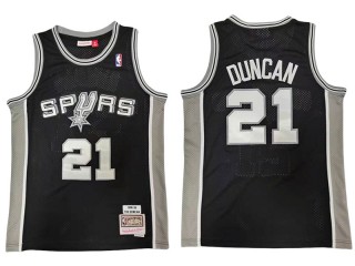 M&N San Antonio Spurs #21 Tim Duncan Black 1998/99 Hardwood Classics Jersey
