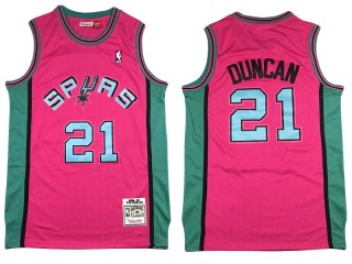 M&N San Antonio Spurs #21 Tim Duncan Pink Reload 1998/99 Hardwood Classics Jersey