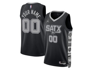 Custom San Antonio Spurs Black Statement Edition Swingman Jersey
