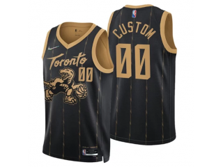 Custom Toronto Raptors Black 75th Anniversary City Edition Jersey
