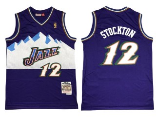 M&N Utah Jazz #12 John Stockton Purple 1996/97 Hardwood Classic Jersey