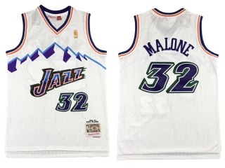 M&N Utah Jazz #32 Karl Malone White 1996/97 Hardwood Classic Jersey