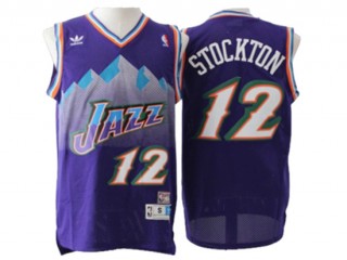 Utah Jazz #12 John Stockton Purple Hardwood Classic Jersey