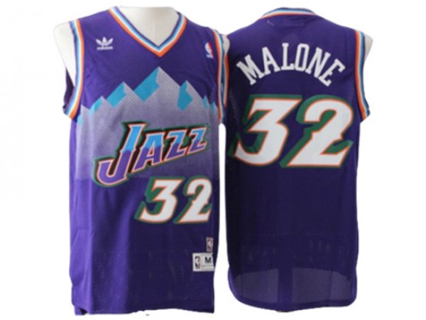 Utah Jazz #32 Karl Malone Purple Hardwood Classic Jersey