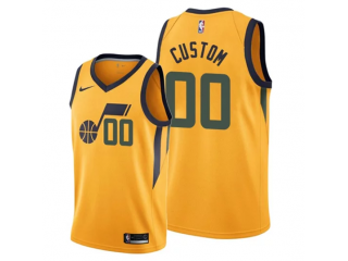 Custom Utah Jazz Yellow Statement Edition Jersey