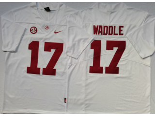 Alabama Crimson Tide #17 Jaylen Waddle White Football Jersey