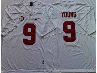 Alabama Crimson Tide #9 BRYCE YOUNG White Football Jersey