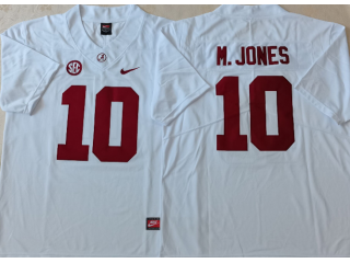 Alabama Crimson Tide #10 Mac Jones White Football Jersey