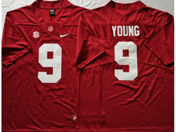 Alabama Crimson Tide #9 BRYCE YOUNG Red Football Jersey
