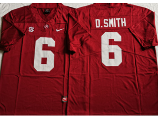 Alabama Crimson Tide #6 DeVonta Smith Red Football Jersey
