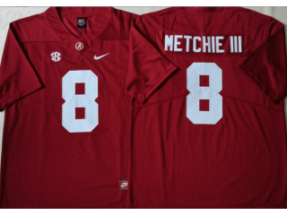 Alabama Crimson Tide #8 JOHN METCHIE III Red Football Jersey