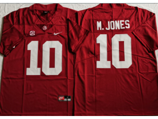 Alabama Crimson Tide #10 Mac Jones Red Football Jersey