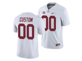 Custom Alabama Crimson Tide White Football Jersey