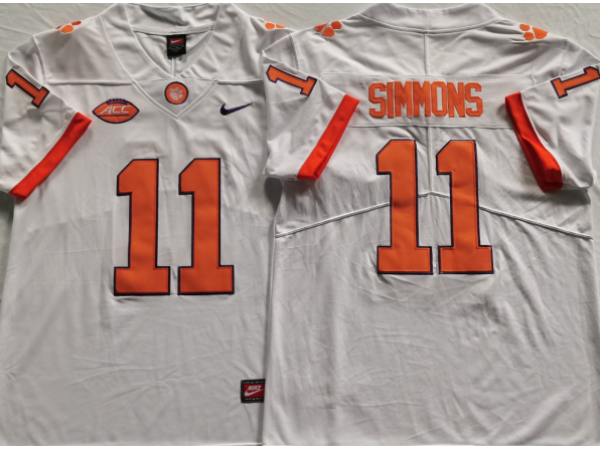Clemson Tigers #11 Isaiah Simmons White Football Jersey