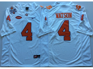 Clemson Tigers #4 Deshaun Watson White Football Jersey