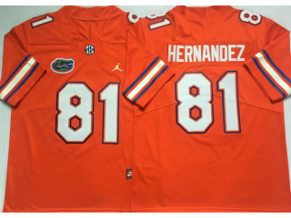 Florida Gators #81 Aaron Hernandez Orange Football Jersey