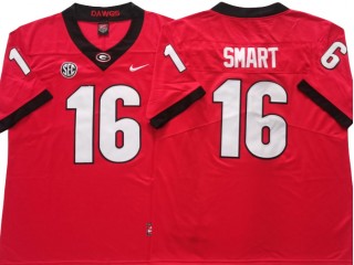 Georgia Bulldogs #16 Kirby Smart Red Football Jersey